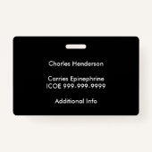 Badge Bonjour mon nom est allergique à l'allergie de (Dos)