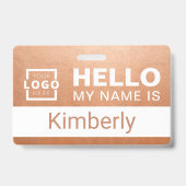 Badge Bonjour Mon Nom Est - Nom de l'employé de l'entrep (Arrière)