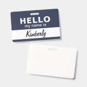 Badge Bonjour Mon Nom Est - Nom de l'employé de script p (Avant & arrière)