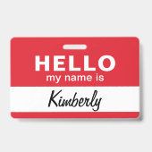 Badge Bonjour Mon Nom Est - Nom de l'employé de script p (Avant)