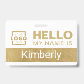 Badge Bonjour Mon Nom Est - Nom Professionnel Personnali (Arrière)