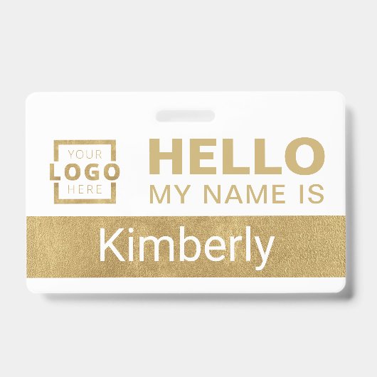 Badge Bonjour Mon Nom Est - Nom Professionnel Personnali (Avant)