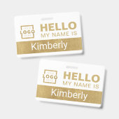 Badge Bonjour Mon Nom Est - Nom Professionnel Personnali (Avant & arrière)