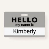 Badge Bonjour Mon Nom Est - Nom Professionnel Personnali (Dos)