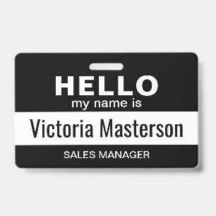 Badge Bonjour Mon Nom Est - Nom Professionnel Personnali