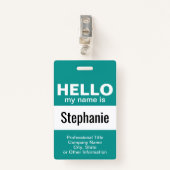 Badge Bonjour mon nom est - passe d'événement - peut cha (Devant avec clip)