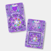 Badge Bonne chance au violet W2 (Avant & arrière)