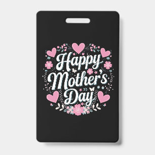 Badge Bonne fête des mères mignonne maman florale grand-
