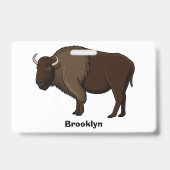 Badge Bonne illustration de bison américain (Arrière)