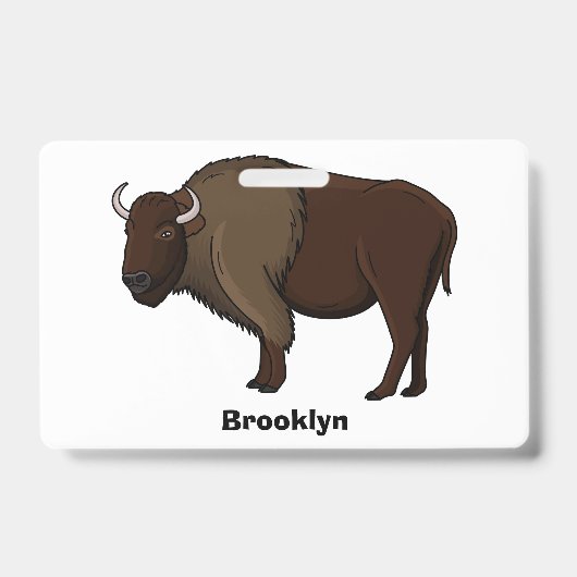 Badge Bonne illustration de bison américain (Avant)