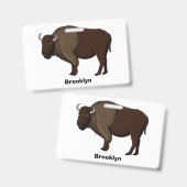 Badge Bonne illustration de bison américain (Avant & arrière)