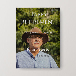 Badge Bonne retraite photo nom année de service