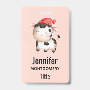 Badge Bonne vache dans un Casquette rouge mignon