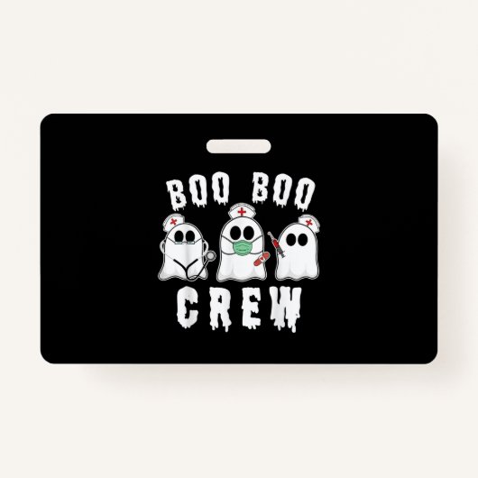 Badge Boo Boo Crew Funny Nurse Ghost Costume Halloween (Devant)