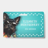 Badge Bordure d'empreinte de patte de toiletteur pour ch (Arrière)