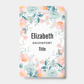 Badge Bordure florale rose et verte (Arrière)