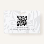 Badge Botaniques tropicales Beauté rose Photo & Logo Per (Dos)