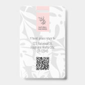 Badge Botaniques tropicales Gris Beauté Photo & Logo Per (Arrière)