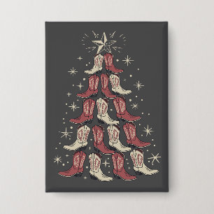 Badge Botte de cowboy de Noël occidentale Arbre bottes d