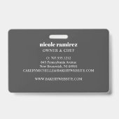 Badge Boulangerie Florale Rolling Pâtisserie rayée (Back)