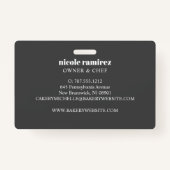 Badge Boulangerie Florale Rolling Pâtisserie rayée (Dos)