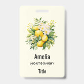 Badge Bouquet de citron avec fleurs blanches (Arrière)