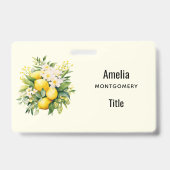 Badge Bouquet de citrons aux fleurs blanches (Arrière)