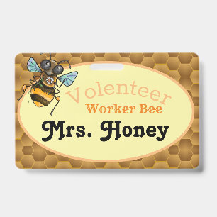 Badge Bourdon Travailleur Bénévole Mignon Abeille à Miel
