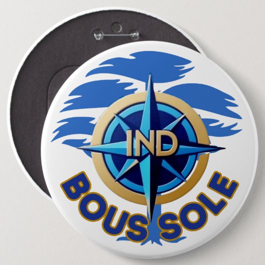 Badge Boussole IND Ronde Button 6,0 Cm (Voorkant /achterkant)