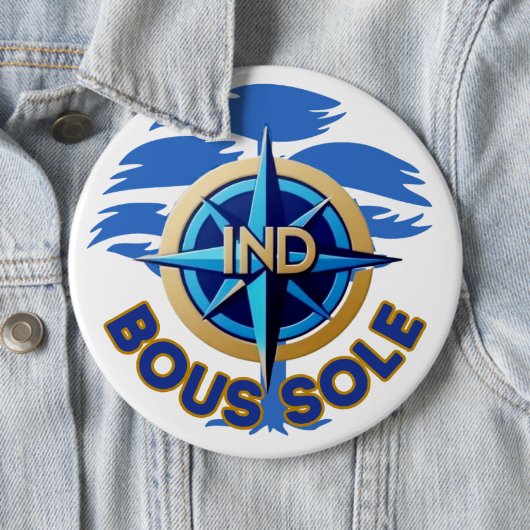 Badge Boussole IND Ronde Button 6,0 Cm (In situ)