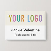 Badge Bouton arrière Ecru Pin Badton avec logo Big Name  (Recto)