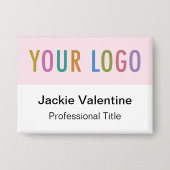 Badge Bouton Balise de grand nom avec logo (Recto)