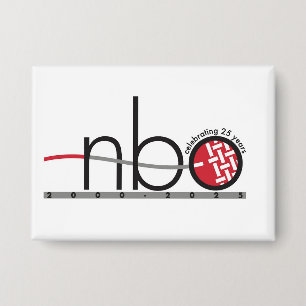 Badge Bouton Carré du 25e anniversaire de la NBO