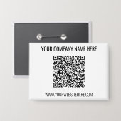 Badge Bouton Code QR et texte personnalisé Choisir les c (Recto/Verso)