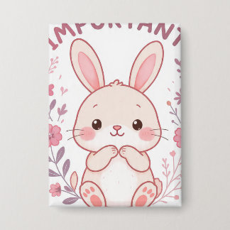 Badge Bouton d'amour propre de lapin mignon - Vous êtes
