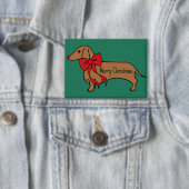 Badge Bouton de chiot teckel de Noël  (Insitu)