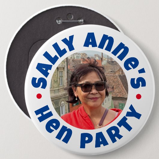 Badge bouton de fête de jeune fille (Devant & derrière)