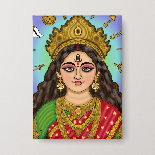 Badge Bouton de la déesse Durga (Recto)