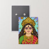 Badge Bouton de la déesse Durga (Recto/Verso)