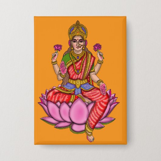 Badge Bouton de la déesse Lakshmi (Recto)