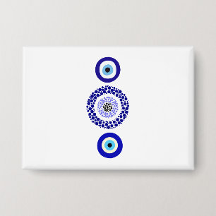 Badge Bouton de protection oculaire bleu