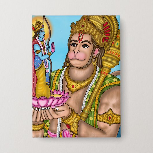 Badge Bouton de Ram et Hanuman (Recto)