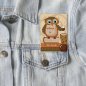 Badge Bouton d'épingle arrière-école de chouette rectang (Insitu)
