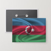 Badge Bouton Drapeau Azerbaïdjan (Recto/Verso)