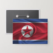 Badge Bouton Drapeau Corée du Nord (Recto/Verso)