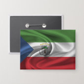 Badge Bouton Drapeau Guinée équatoriale (Recto/Verso)