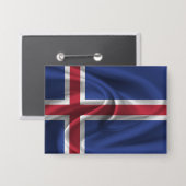 Badge Bouton Drapeau Islande (Recto/Verso)