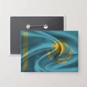 Badge Bouton Drapeau Kazakhstan (Recto/Verso)