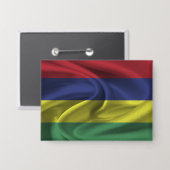 Badge Bouton Drapeau Maurice (Recto/Verso)