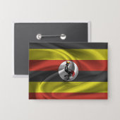 Badge Bouton Drapeau Ouganda (Recto/Verso)